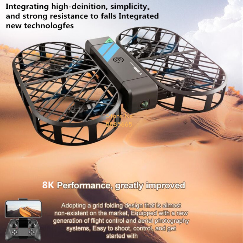 Drone Rc Plegable - 8K HD-Kamera 360° ° Schutz Optischer