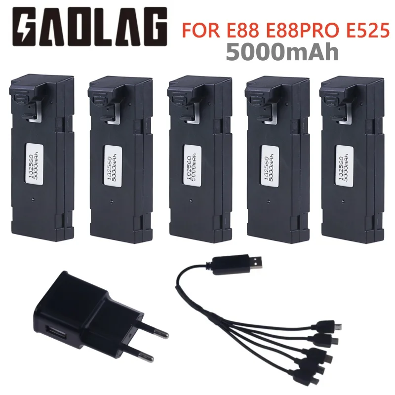 Drone Rc E99 - Original wiederaufladbarer 3,7-V-5000-mAh-Li-Ionen-Akku für RC-Drohnen E88
