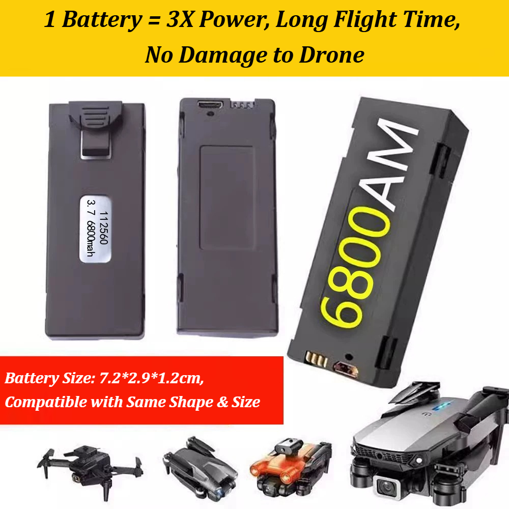 3,7 V 6800 mAh Ersatzakku-Zube – Drone Rc E99 Bewertung und Preis